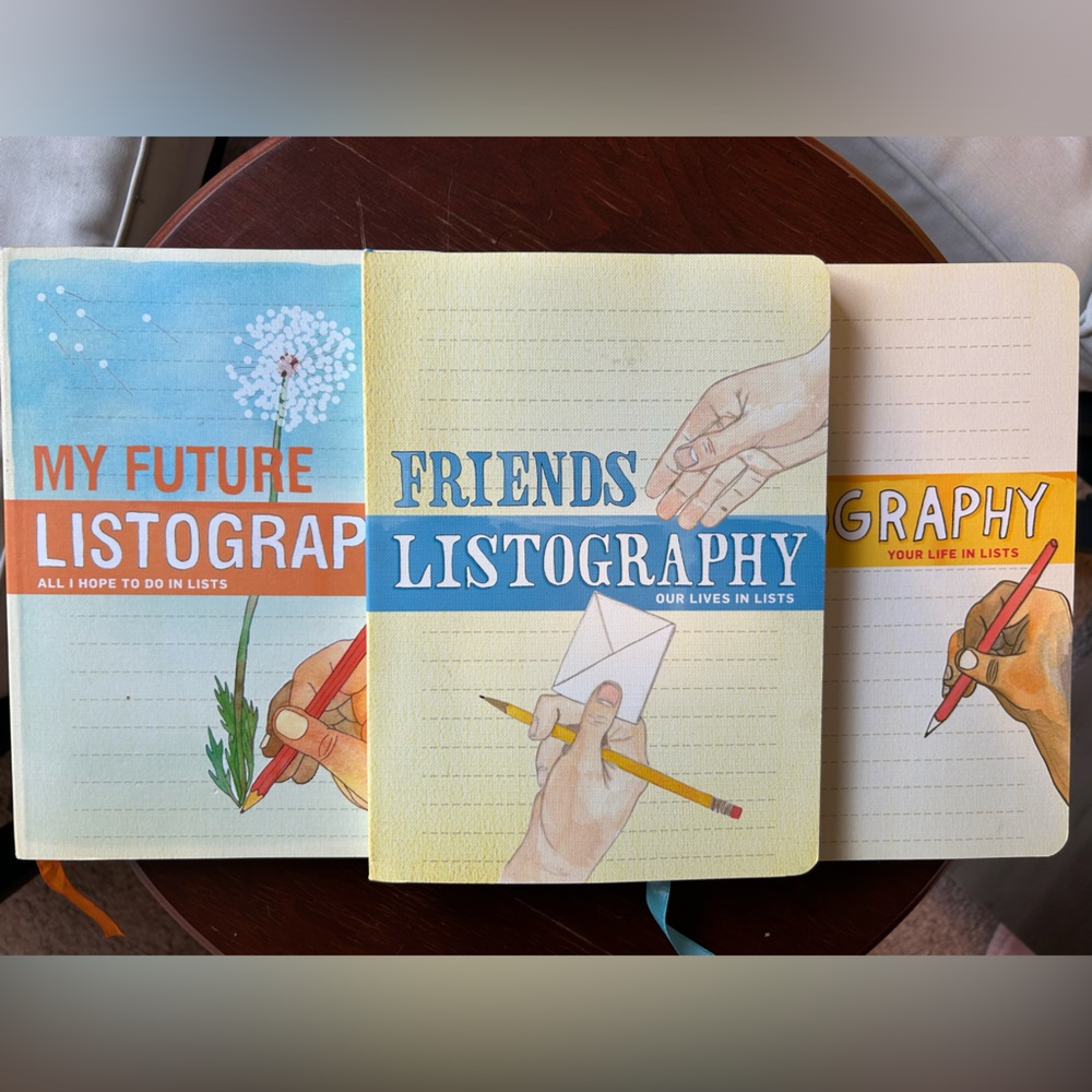 3 Unused Listography Journals: Friends, Future, and Original